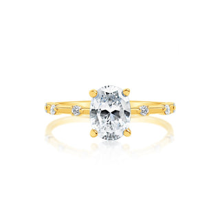 Classique Creations Oval Diamond Spaced Diamond Band Engagement Ring Z2183V