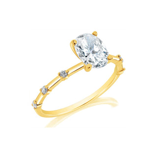 Classique Creations Oval Diamond Spaced Diamond Band Engagement Ring Z2183V