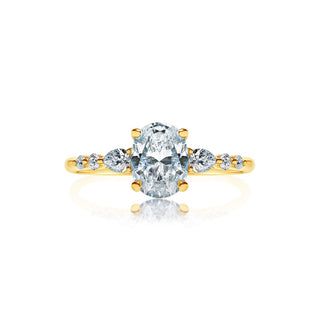 Classique Creations Oval Diamond Decorated Band Engagement Ring Z2025V