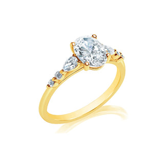 Classique Creations Oval Diamond Decorated Band Engagement Ring Z2025V