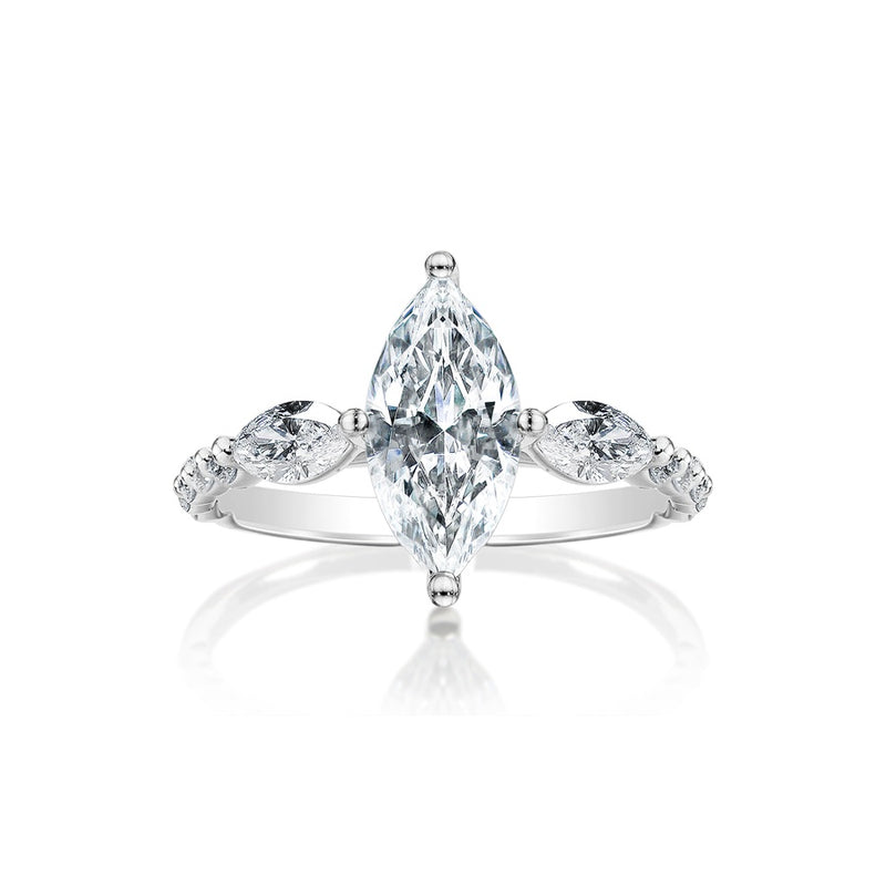 Classique Creations Marquise Three Stone Kite Engagement Ring Z1949M