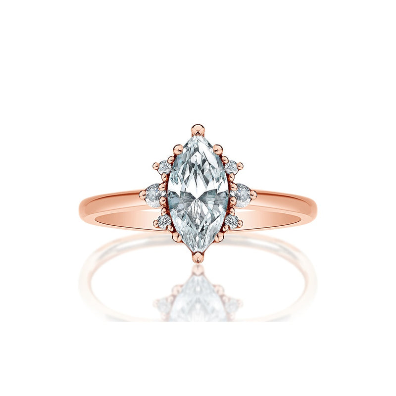 Classique Creations Marquise Diamond Cluster Halo Engagement Ring Z1817M