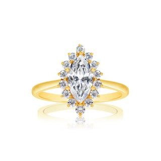 Classique Creations Marquise Halo High Polish Band Engagement Ring Z1772MM