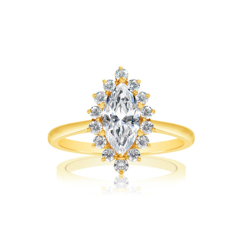 Classique Creations Marquise Halo High Polish Band Engagement Ring Z1772MM