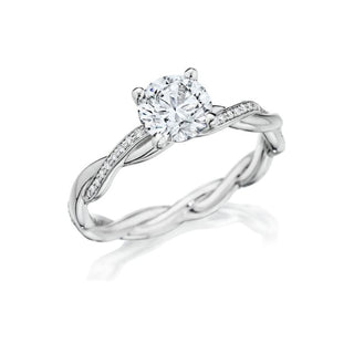 Classique Creations Round Diamond Twist Band Engagement Ring Z1489R