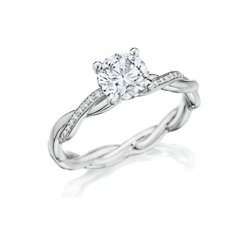 Classique Creations Round Diamond Twist Band Engagement Ring Z1489R