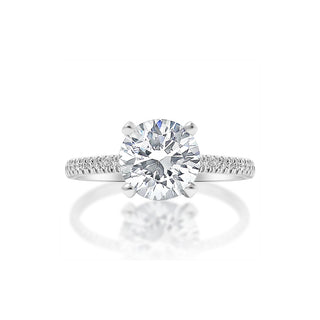 Classique Creations Round Diamond Hidden Halo and Prong Engagement Ring Z1497R
