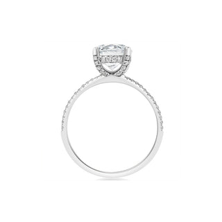 Classique Creations Round Diamond Hidden Halo and Prong Engagement Ring Z1497R