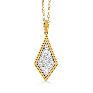 18KWY 31=0.42CTW SI GH KITE PENDANT 18" OVAL CHAIN