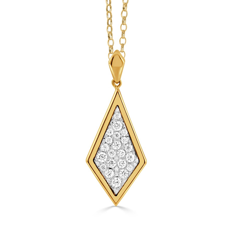18KWY 31=0.42CTW SI GH KITE PENDANT 18" OVAL CHAIN