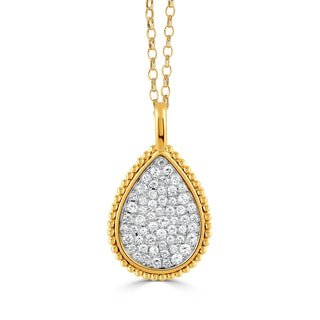 18KTT 57=.62CTW SIGH PEAR PENDANT W/OVAL CHAIN