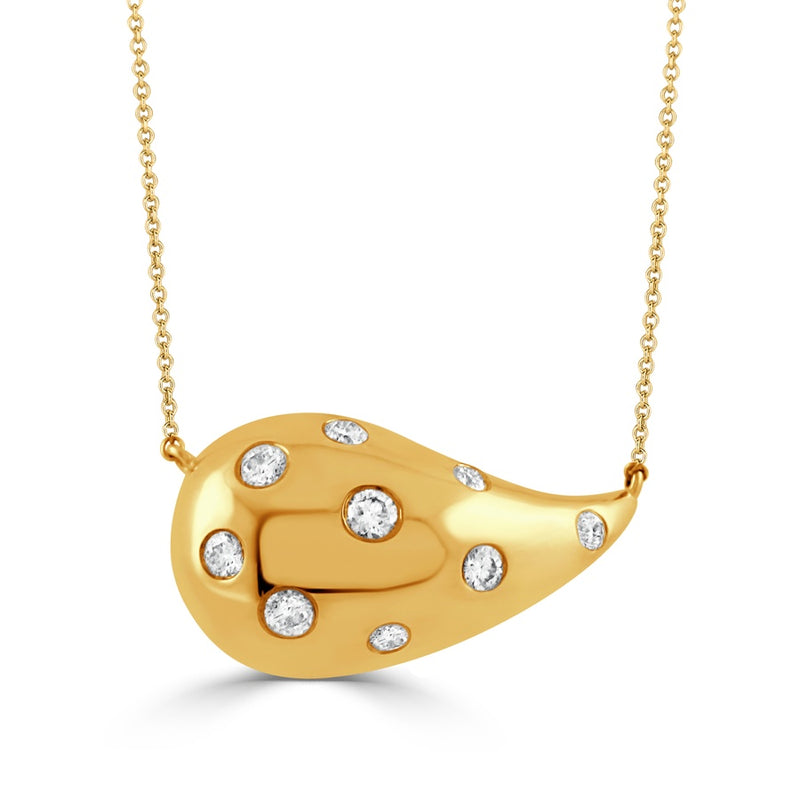 18KY 9=0.32CTW WATER DRIP NECKLACE CENTER