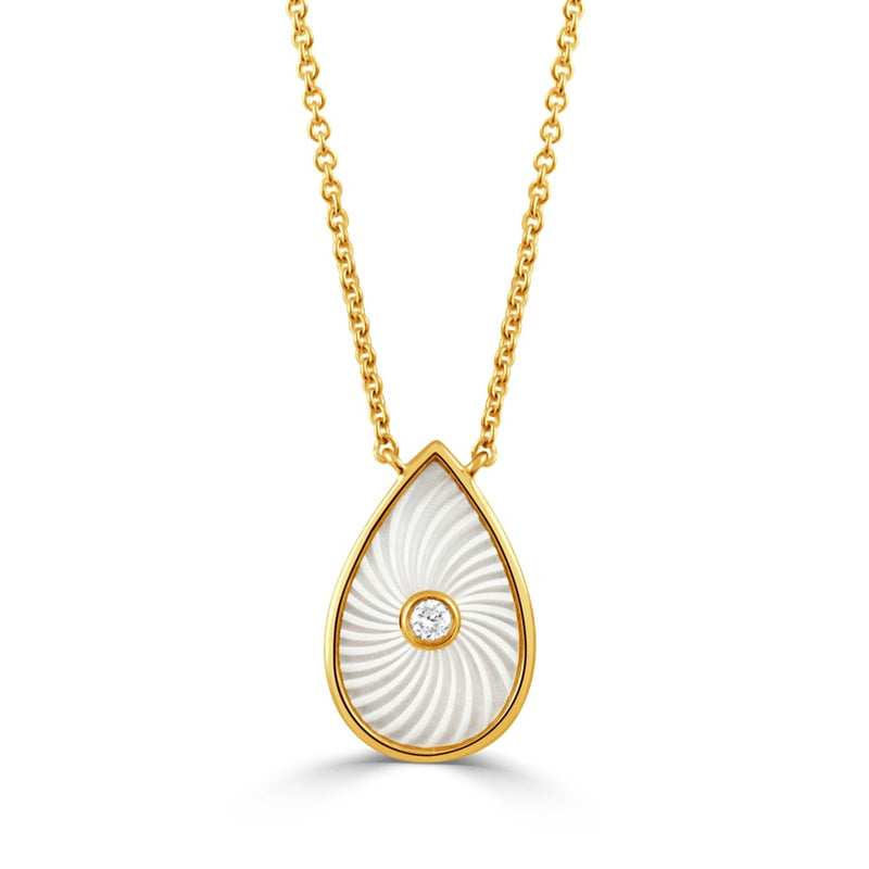18KY MOP .03CTW NECKLACE