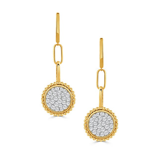 18KTT 54=.60 SIGH DISC DROP EARRINGS