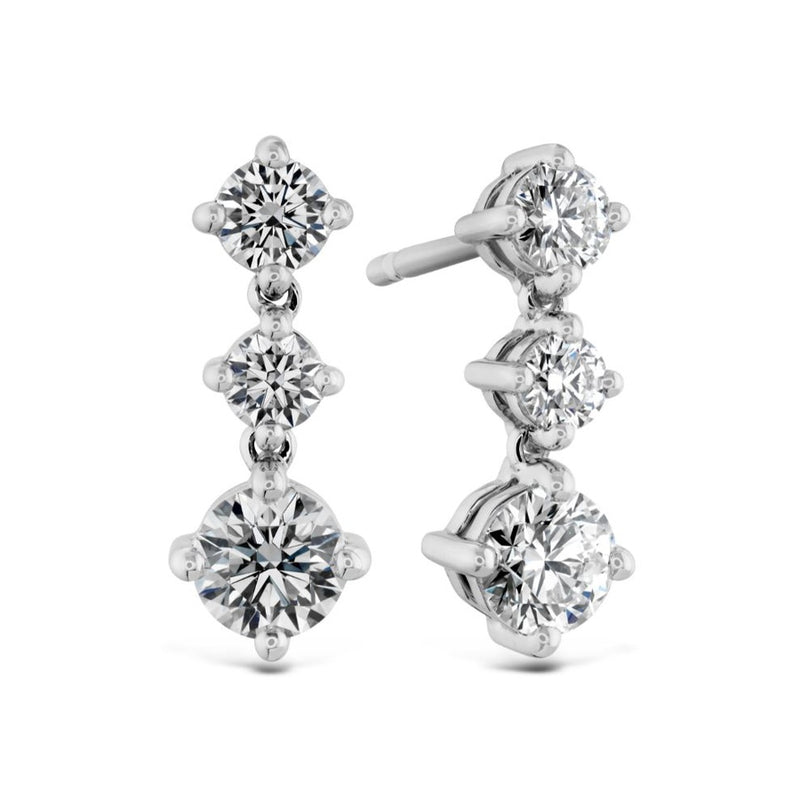 .91-1.01CTW 18KW CASCADE DROP EARRINGS