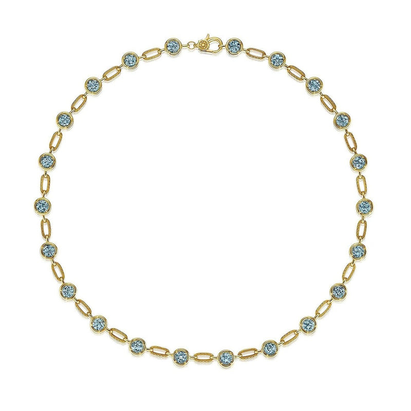 Sky Blue Topaz Link Necklace