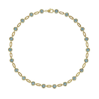 Sky Blue Topaz Link Necklace