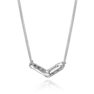 Silver Large Double Link Pendant