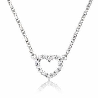 14=.12CTW VS-SI GH 18KW HEART PENDANT NECKLACE