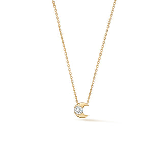 .20CTW VS/GH 18KY HALF MOON PENDANT NECKLACE