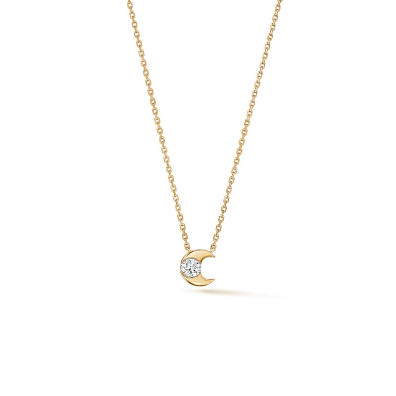 .20CTW VS/GH 18KY HALF MOON PENDANT NECKLACE