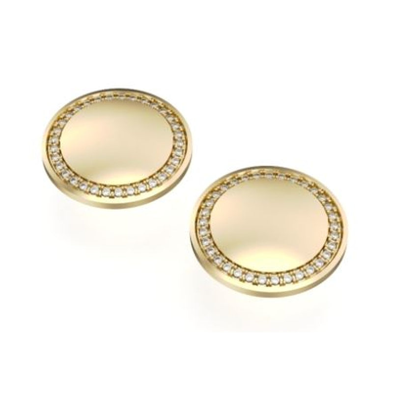 66=.34CTW LAB 10KY AURA STUD DISC EARRINGS 15MM