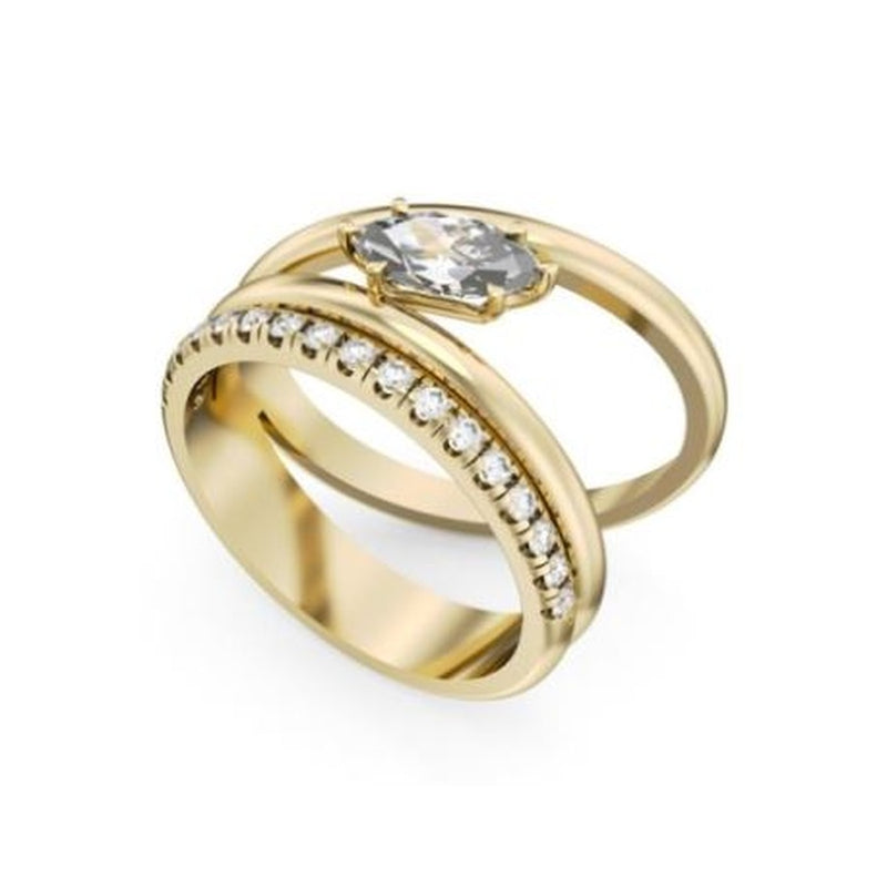 18=.74CTW LAB 10KY STRATA TRIPLE-BAND SPLIT RING