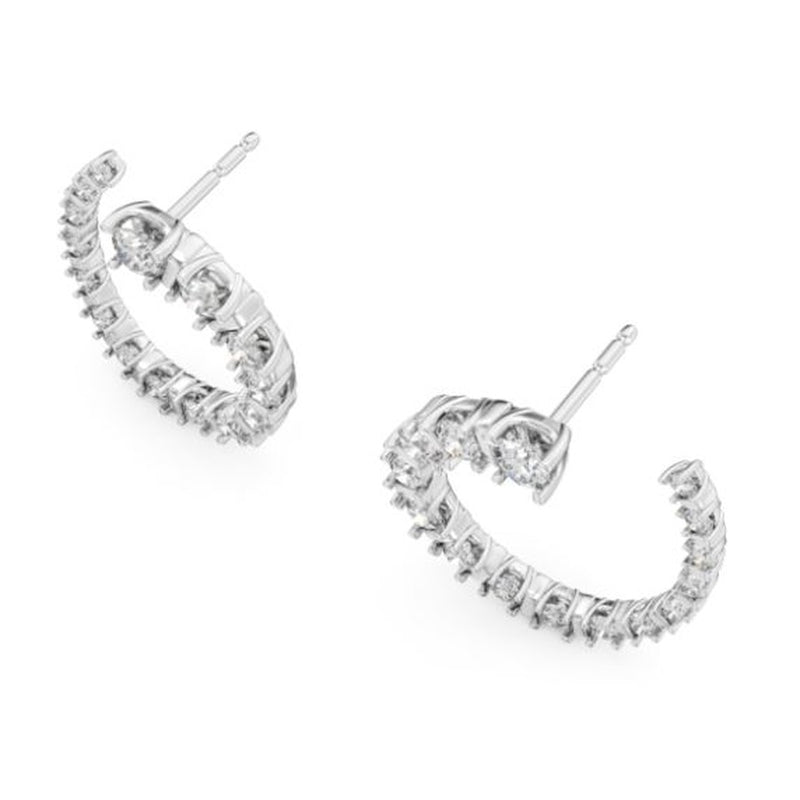 30=.99CTW LAB 10KW 3-QUARTER CIRCLE STUD EARRINGS