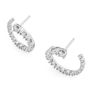 30=.99CTW LAB 10KW 3-QUARTER CIRCLE STUD EARRINGS