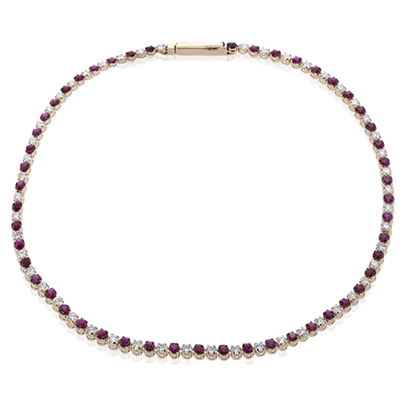 69=2.14CT VS-G 14KY TENNIS COLOR BRACELET 7"