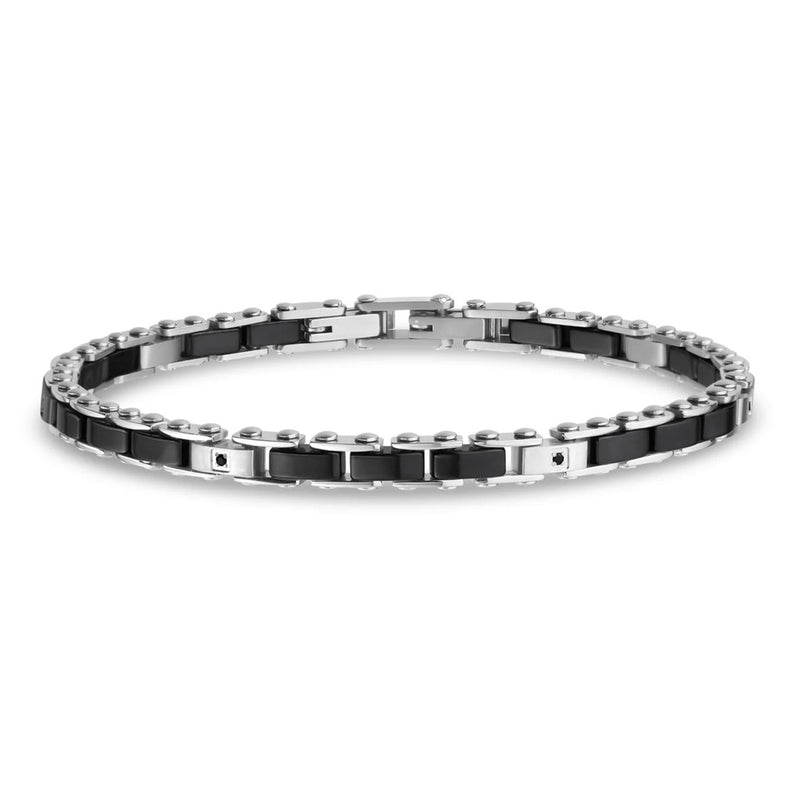 STONE-SET BLACK CERAMIC BRACELET