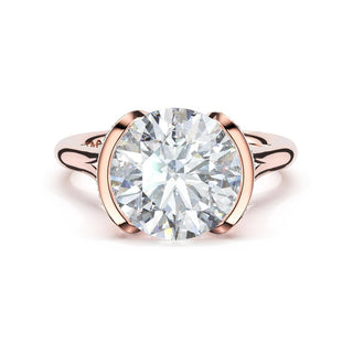 Round East-West Semi Bezel Solitaire Engagement Ring in 18kt Rose Gold