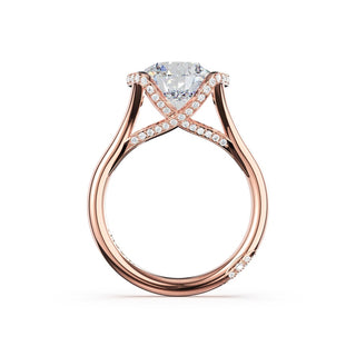 Round East-West Semi Bezel Solitaire Engagement Ring in 18kt Rose Gold