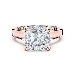 Cushion Wide Band Solitaire Engagement Ring in 18kt Rose Gold