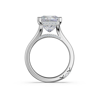 Princess Wide Band Solitaire Engagement Ring in 18kt White Gold