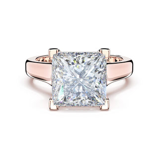 Princess Wide Band Solitaire Engagement Ring in 18kt Rose Gold