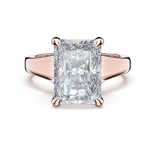 Radiant Wide Band Solitaire Engagement Ring in 18kt Rose Gold
