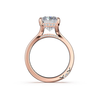 Radiant Wide Band Solitaire Engagement Ring in 18kt Rose Gold
