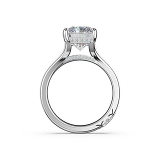 Radiant Wide Band Solitaire Engagement Ring in Platinum
