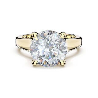 Round Wide Band Solitaire Engagement Ring in 18kt Yellow Gold