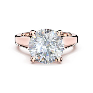 Round Wide Band Solitaire Engagement Ring in 18kt Rose Gold