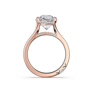Round Wide Band Solitaire Engagement Ring in 18kt Rose Gold