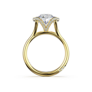 Round East-West Semi Bezel Solitaire Engagement Ring in 18kt Yellow Gold