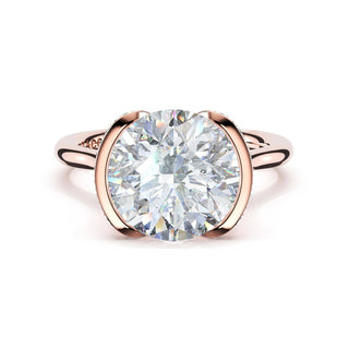 Round East-West Semi Bezel Solitaire Engagement Ring in 18kt Rose Gold