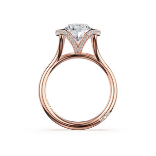 Round East-West Semi Bezel Solitaire Engagement Ring in 18kt Rose Gold
