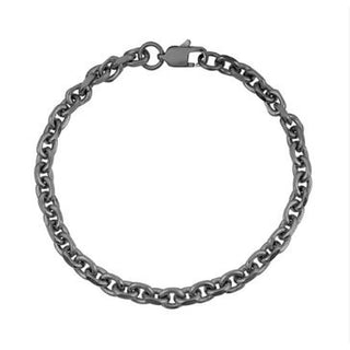 5MM OVAL LINK GUN METAL BRACELET