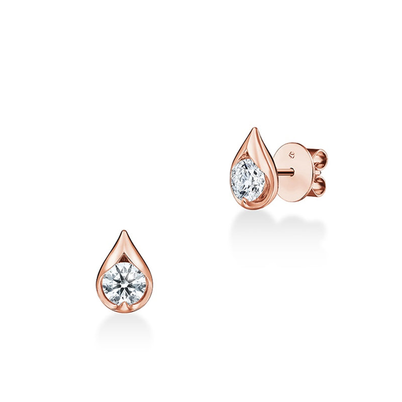 Hearts On Fire LU Droplet Studs Earrings UU2829 : 1.00 : : 18KR : IJ/VS
