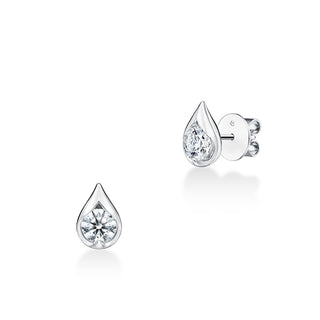 Hearts On Fire LU Droplet Studs Earrings UU2829 : 1.00 : : 18KW : IJ/VS