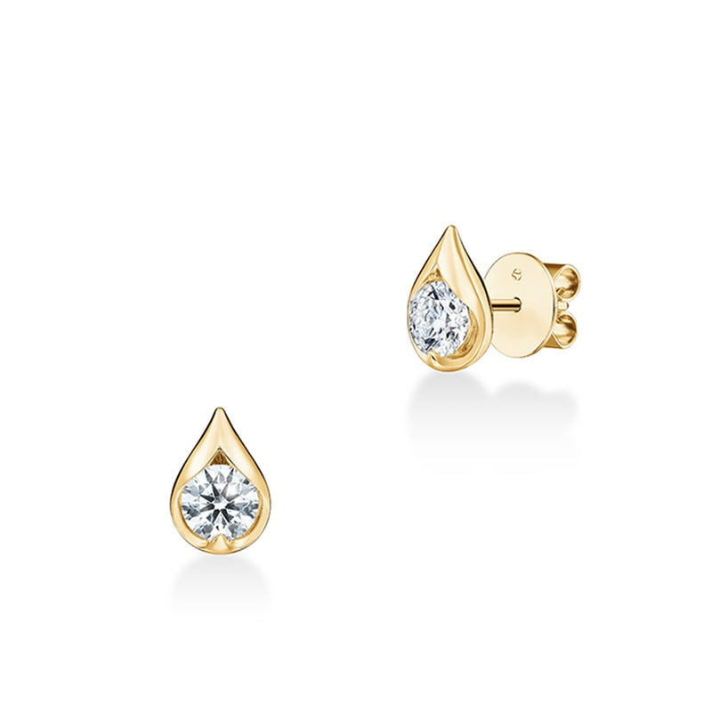 Hearts On Fire LU Droplet Studs Earrings UU2829 : 1.00 : : 18KY : IJ/VS
