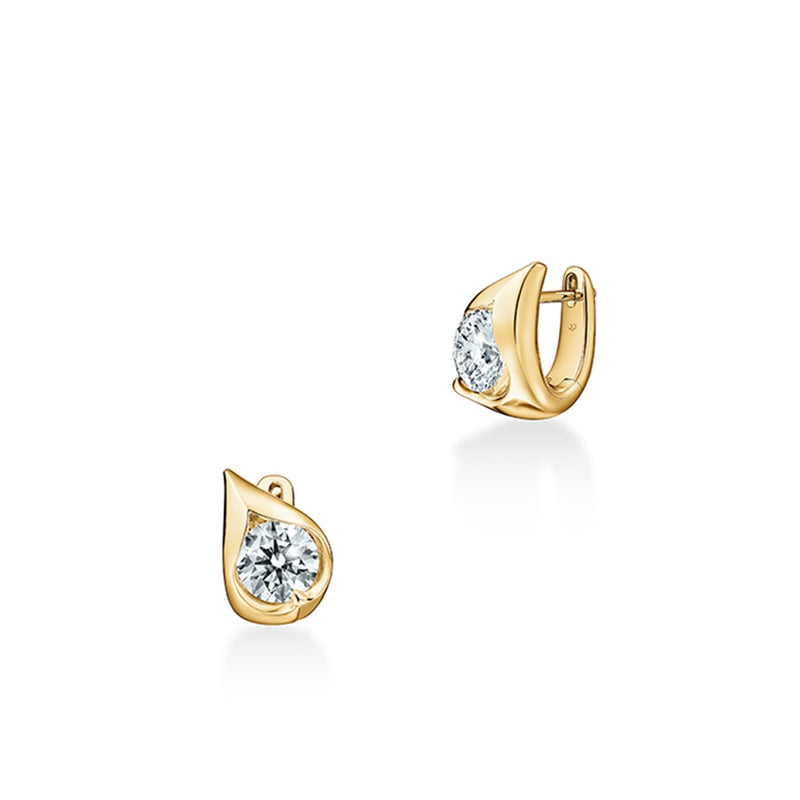 Hearts On Fire LU Droplet Huggies Earrings UU2830 : 1.00 : : 18KY : IJ/VS